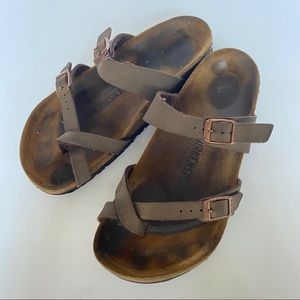 Birkenstock 37 Mayari Brown Leather Sandals Size 7